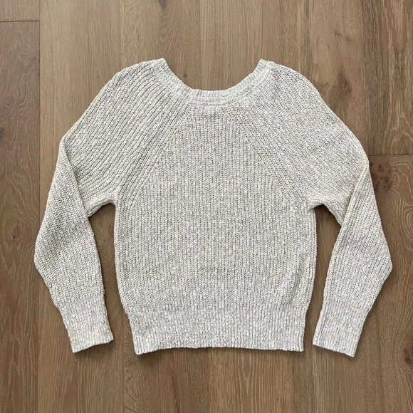 Free People Sweater Women Large Electric City Pullover Knit White Beige OB560520 - Picture 5 of 13